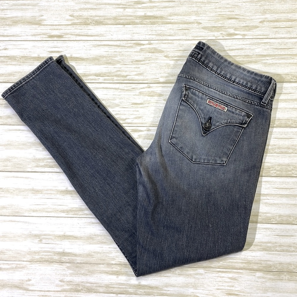 Hudson jeans womens 29 light gray slim fit faded denim stretch jeans EUC
